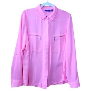 Hot Pink Button-down Top